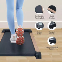 NAYSAYE Tapis de marche incline portable compact sous le bureau pour la maison et le bureau, noir et gris, 45.7*19.1*4.2
