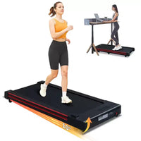 Tapis de marche NAYSAYE avec inclinaison à 10 degrés, portable et compact pour la maison et le bureau, noir et gris, 49,6*22,8*5,5