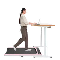 Tapis de course NAYSAYE avec design compact, supporte une capacité de 110 kg pour le fitness à la maison ou au bureau, Rose, 49.2*20.47*4.92