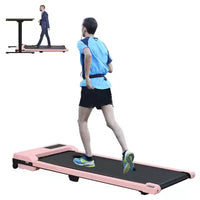 Tapis de marche NAYSAYE, grande surface de course, capacité de poids de 100 kg, pour entraînements à domicile ou au bureau, rose, 121 x 48,5 x 12,5 cm