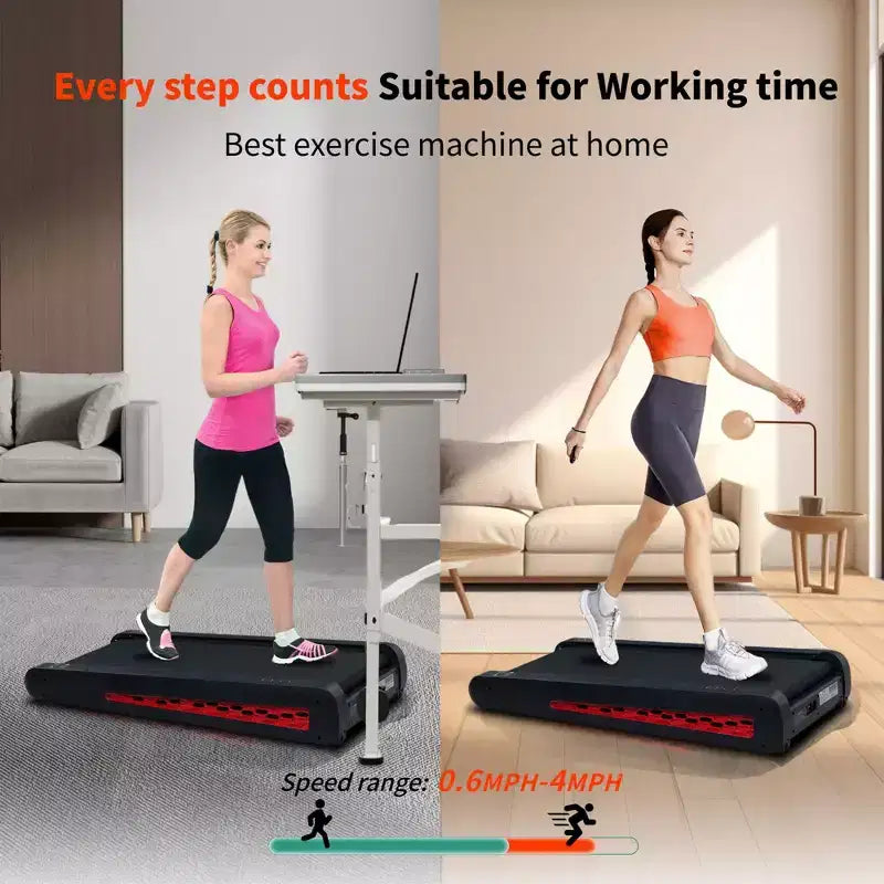 NAYSAYE Tapis de course inclinable portable, inclinaison complète, absorption des chocs pour la maison et le bureau, noir et gris, 38*20.9*6.5