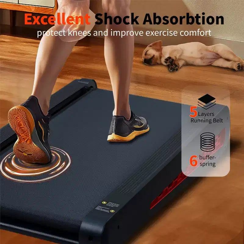 NAYSAYE Tapis de course inclinable portable, inclinaison complète, absorption des chocs pour la maison et le bureau, noir et gris, 38*20.9*6.5