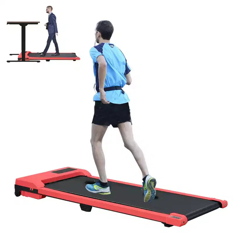 NAYSAYE Tapis de marche surface de course spacieuse capacité 220 lbs pour entraînements à la maison ou au bureau, Rouge, 47.64*19.09*4.92