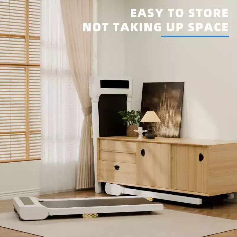 Tapis Roulant NAYSAYE au Design Compact Supporte une Capacité de 125kg pour la Forme à Domicile ou au Bureau, Blanc, 47.2*20.9*4.9
