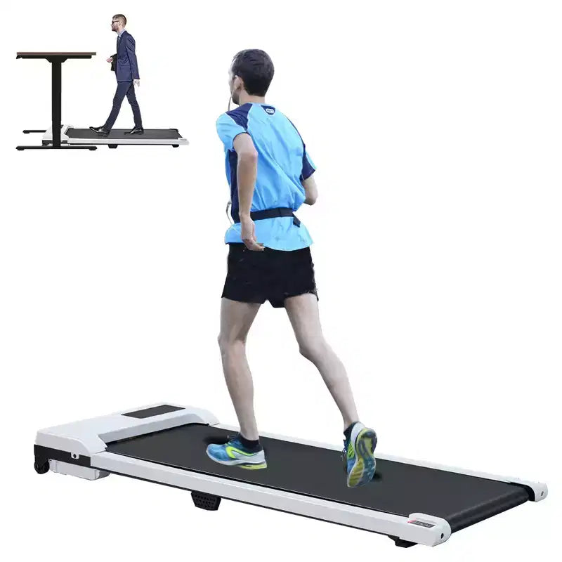 NAYSAYE Tapis de marche à surface de course spacieuse, capacité de 100 kg pour les entraînements à domicile ou au bureau, blanc, 47,64*19,09*4,92