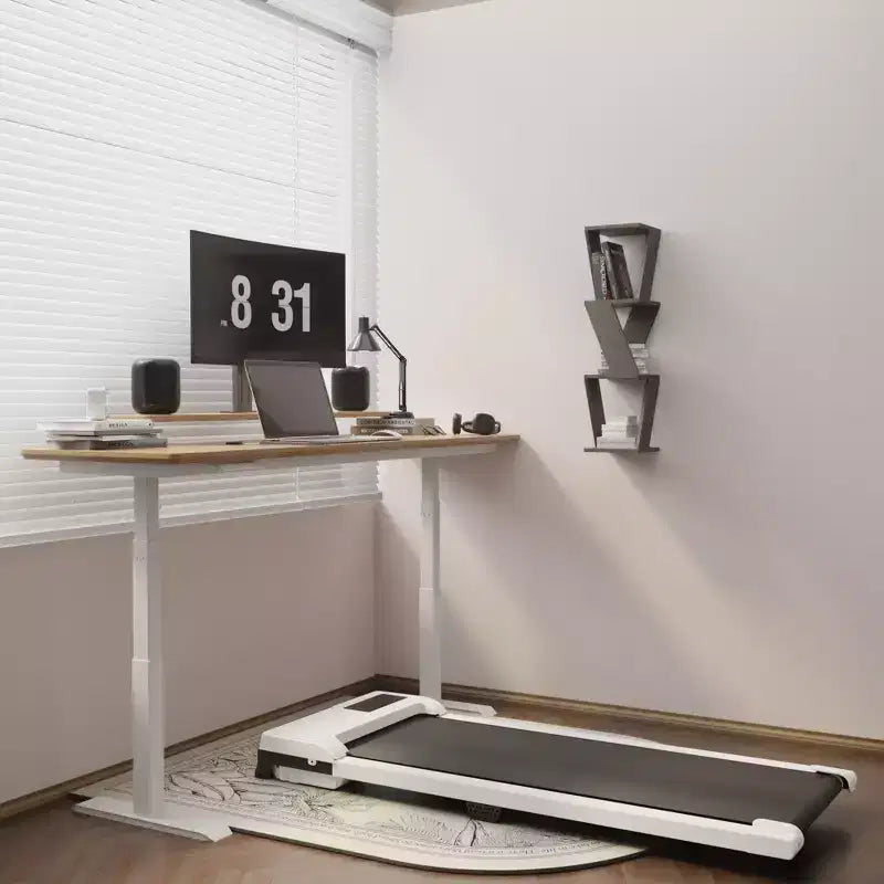 NAYSAYE Tapis de marche à surface de course spacieuse, capacité de 100 kg pour les entraînements à domicile ou au bureau, blanc, 47,64*19,09*4,92