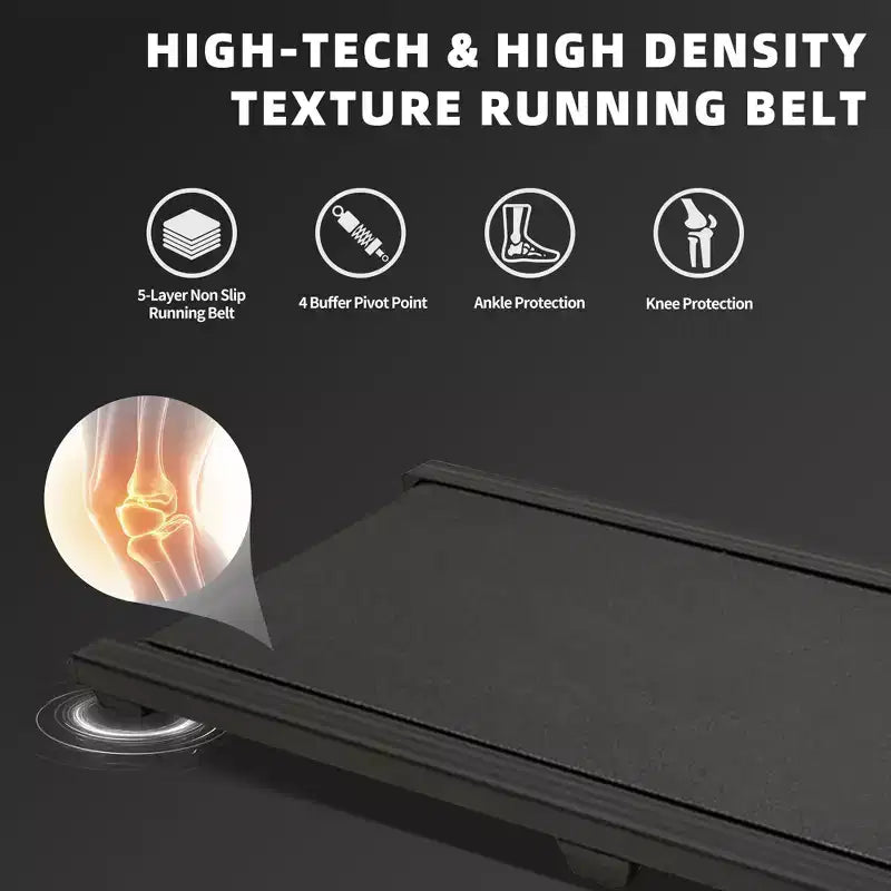 Tapis Roulant NAYSAYE au Design Compact Supporte une Capacité de 110kg pour la Forme Physique à la Maison ou au Bureau, Noir, 49.2*20.47*4.92