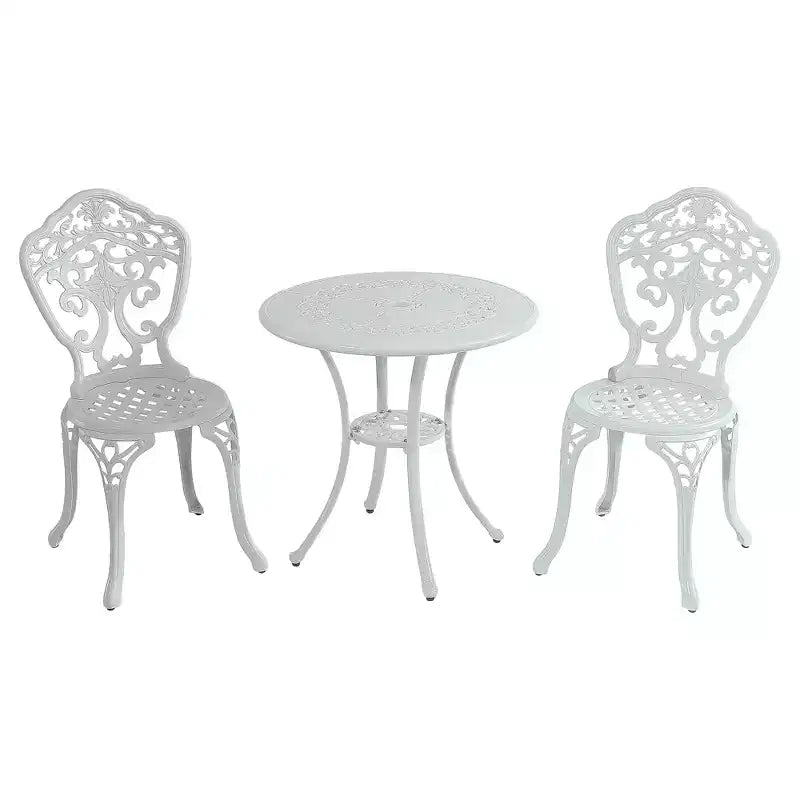 Ensemble bistro 3 pièces en fonte d'aluminium CLIHOME (table et chaises)