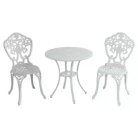 Ensemble bistro 3 pièces en fonte d'aluminium CLIHOME (table et chaises)