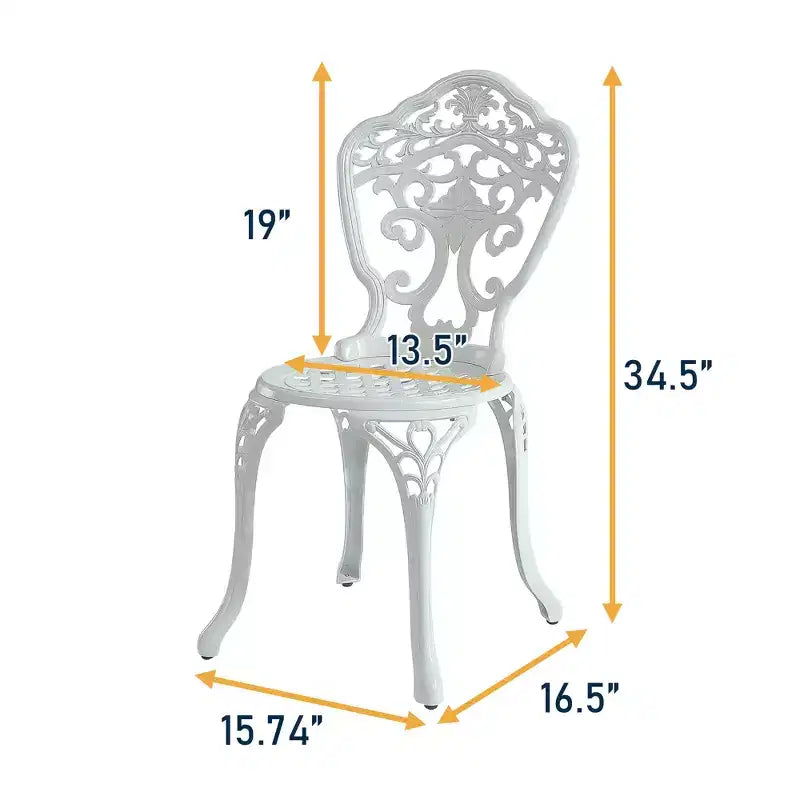 Ensemble bistro 3 pièces en fonte d'aluminium CLIHOME (table et chaises)