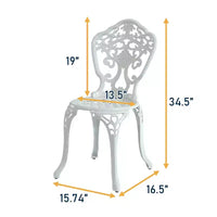 Ensemble bistro 3 pièces en fonte d'aluminium CLIHOME (table et chaises)