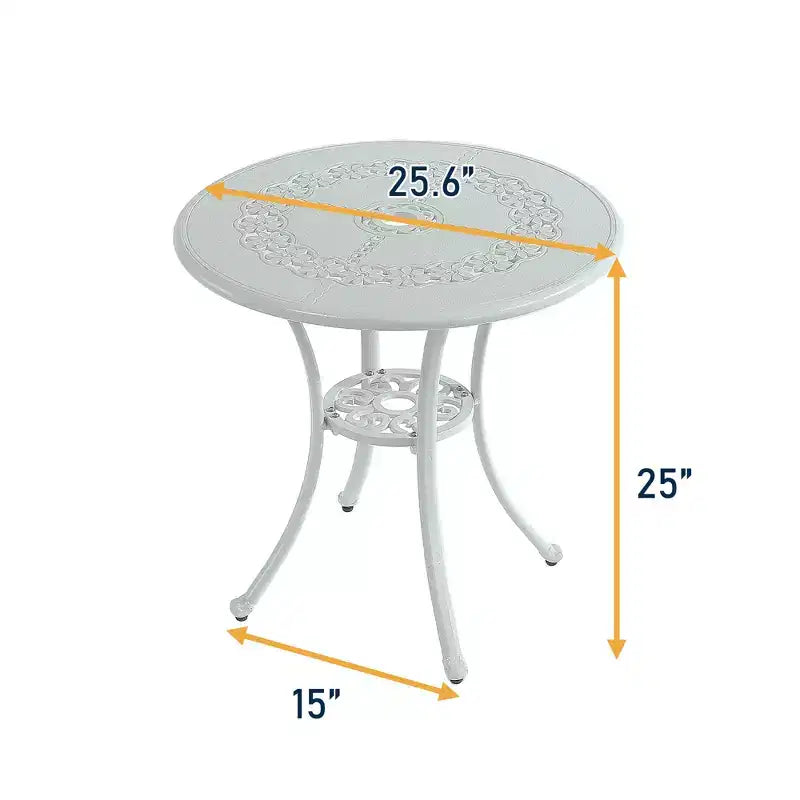 Ensemble bistro 3 pièces en fonte d'aluminium CLIHOME (table et chaises)