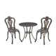 CLIHOME 3-Piece Cast Aluminum Bistro with Umbrella Hole Table and Chairs Set