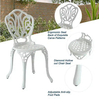 CLIHOME Ensemble bistrot 3 pièces en aluminium coulé pour l'extérieur (table et chaises)