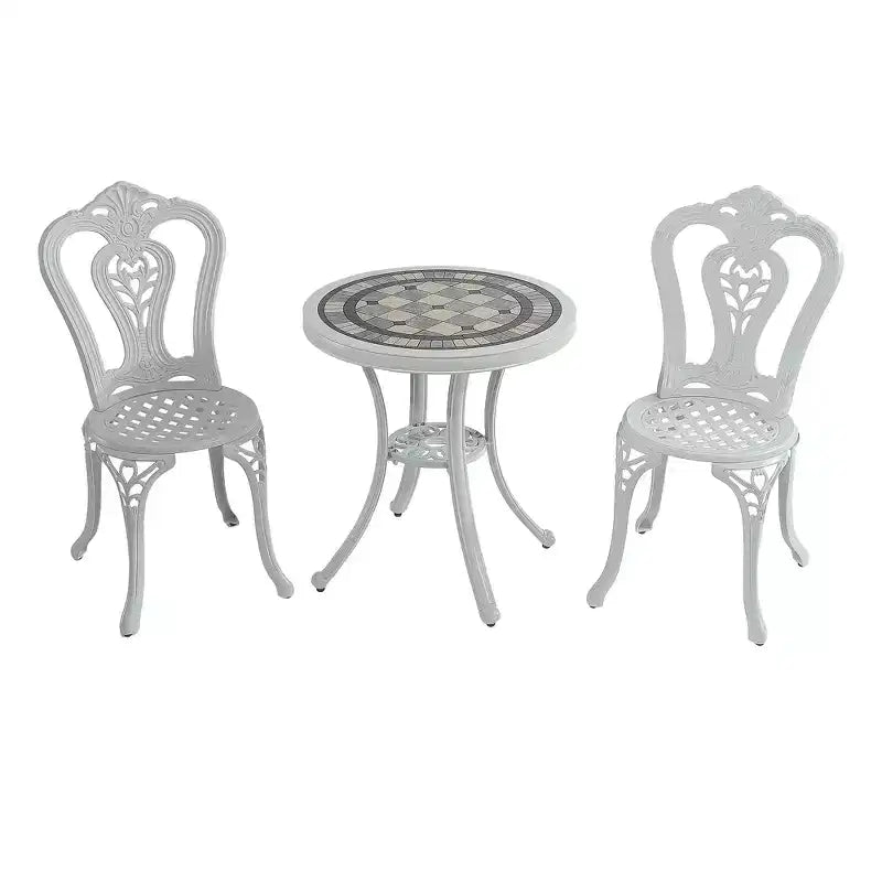CLIHOME Ensemble bistro de 3 pièces en fonte d'aluminium durable pour l'extérieur
