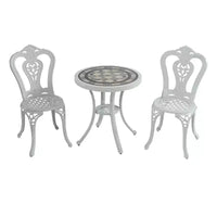 CLIHOME Ensemble bistro de 3 pièces en fonte d'aluminium durable pour l'extérieur