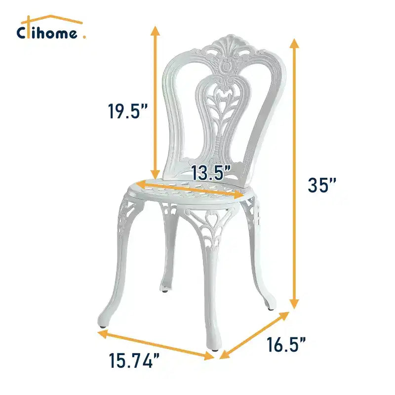 CLIHOME Ensemble bistro de 3 pièces en fonte d'aluminium durable pour l'extérieur