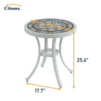 CLIHOME Ensemble bistro de 3 pièces en fonte d'aluminium durable pour l'extérieur