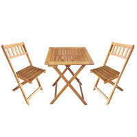 Ensemble de bistrot pliant BestMassage 3 pièces en bois d'acacia, ensemble de salle à manger extérieur, naturel