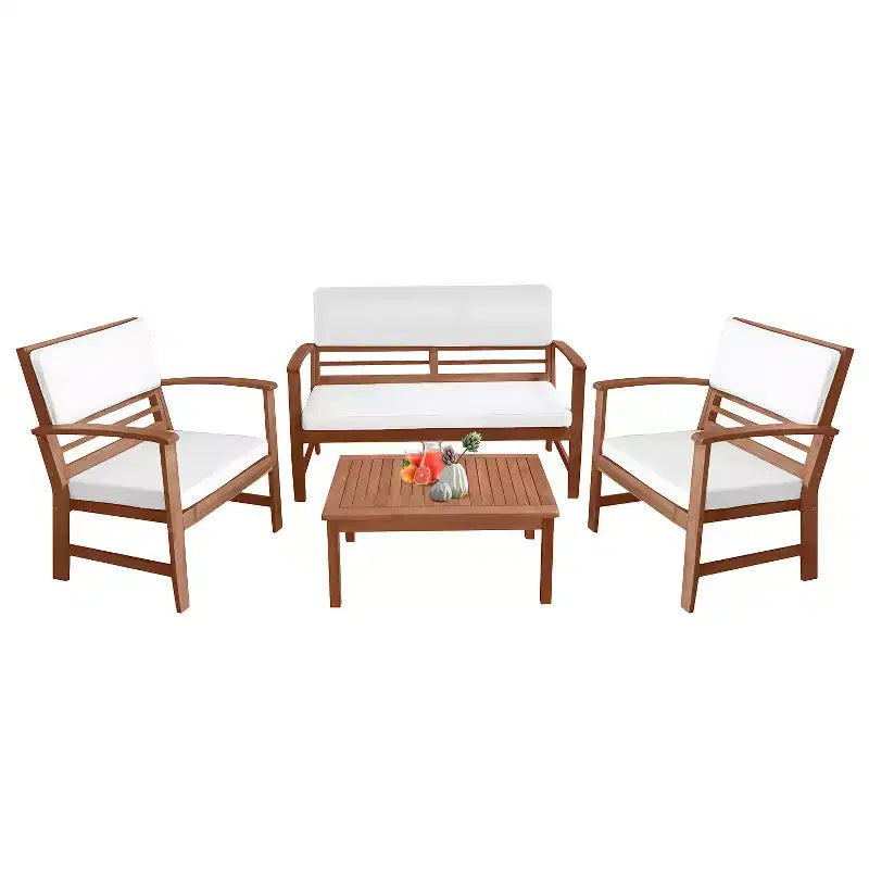 BestMassage Ensemble bistro de patio 4 pièces - Mobilier de patio d'extérieur pour jardin et arrière-cour