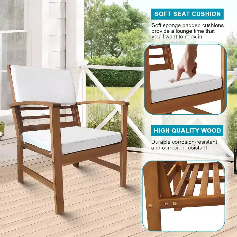 BestMassage Ensemble bistro de patio 4 pièces - Mobilier de patio d'extérieur pour jardin et arrière-cour