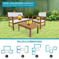 BestMassage Ensemble bistro de patio 4 pièces - Mobilier de patio d'extérieur pour jardin et arrière-cour