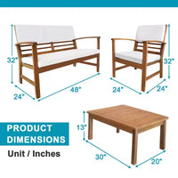 BestMassage Ensemble bistro de patio 4 pièces - Mobilier de patio d'extérieur pour jardin et arrière-cour