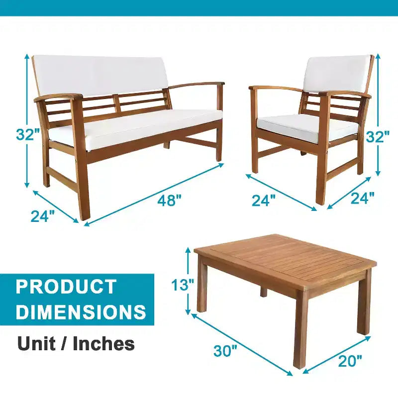 BestMassage Ensemble bistro de patio 4 pièces - Mobilier de patio d'extérieur pour jardin et arrière-cour
