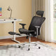 GALAXHERO Ergonomic Mesh Office Chair High Back Reclining Desk Chair with Retractable Footrest & Adjustable Lumbar Support Tilt Function Black