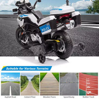 Acekool Moto BMW électrique 12 V pour enfants avec télécommande, 2 vitesses, musique, USB, lumières LED et roues d'entraînement Blanc