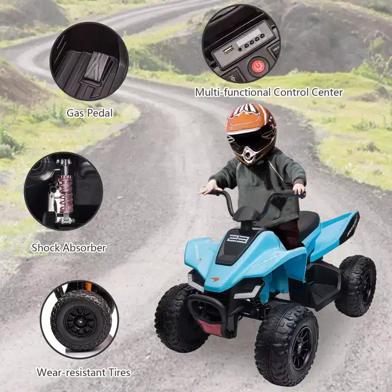 Acekool Moto BMW électrique 12 V pour enfants avec télécommande, 2 vitesses, musique, USB, lumières LED et roues d'entraînement Blanc