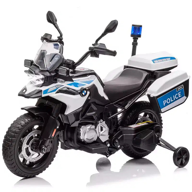 Acekool Moto BMW électrique 12 V pour enfants avec télécommande, 2 vitesses, musique, USB, lumières LED et roues d'entraînement Blanc