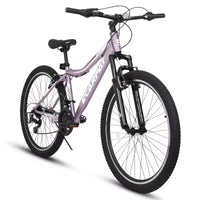 Zeus & Ruta 26 Mountain Bike with 21-Speed Gear, Front Suspension, V-Brake, Carbon Steel Frame Bicycle for Teens and Women