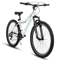 VTT Zeus & Ruta 26 avec 21 vitesses, suspension avant, freins en V, cadre en acier au carbone pour adolescents et femmes