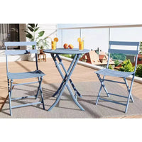 Ensemble de patio 3 pièces, table et chaises de patio pliantes, ensembles de mobilier de patio extérieurs pliants, ensemble de conversation résistant aux intempéries pour jardin.