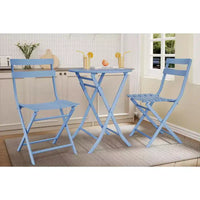 Ensemble de patio 3 pièces, table et chaises de patio pliantes, ensembles de mobilier de patio extérieurs pliants, ensemble de conversation résistant aux intempéries pour jardin.