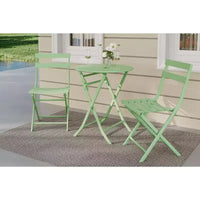 Ensemble de patio 3 pièces, table et chaises de patio pliantes, ensembles de mobilier de patio extérieurs pliants, ensemble de conversation résistant aux intempéries pour jardin.