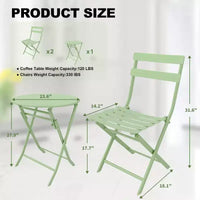 Ensemble de patio 3 pièces, table et chaises de patio pliantes, ensembles de mobilier de patio extérieurs pliants, ensemble de conversation résistant aux intempéries pour jardin.