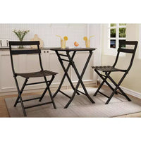 Ensemble de patio 3 pièces, table et chaises de patio pliantes, ensembles de mobilier de patio extérieurs pliants, ensemble de conversation résistant aux intempéries pour jardin.