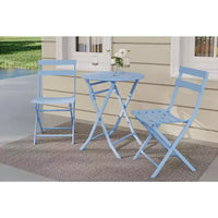 Ensemble de patio 3 pièces, table et chaises de patio pliantes, ensembles de mobilier de patio extérieurs pliants, ensemble de conversation résistant aux intempéries pour jardin.