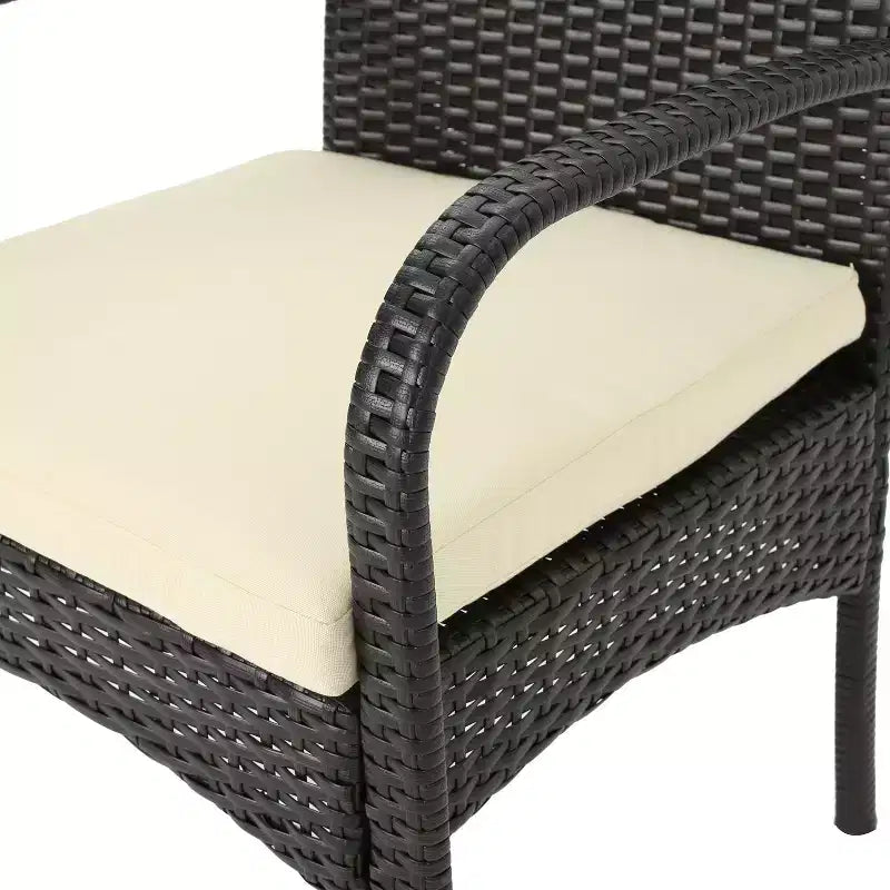GDFStudio Peterson Ensemble bistro 3 pièces d'extérieur en résine tressée avec coussin