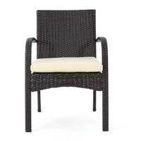 GDFStudio Peterson Ensemble bistro 3 pièces d'extérieur en résine tressée avec coussin