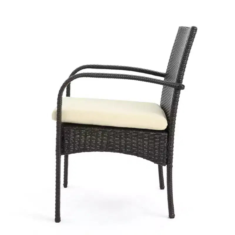 GDFStudio Peterson Ensemble bistro 3 pièces d'extérieur en résine tressée avec coussin