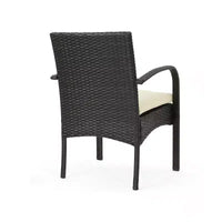 GDFStudio Peterson Ensemble bistro 3 pièces d'extérieur en résine tressée avec coussin
