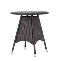 Ensemble de bistrot d'extérieur 3 pièces Harry GDFStudio avec table et chaises rondes en osier