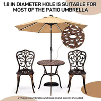 Ensemble bistro Iris d'extérieur 3 pièces en aluminium moulé
