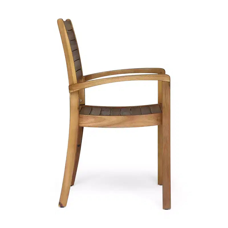 GDFStudio Wisner Ensemble bistro 3 pièces d'extérieur en bois d'acacia au design à lattes
