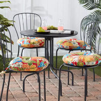 Coussin rond de 38 cm pour chaise de bistrot d'extérieur (lot de 4)