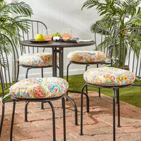 Coussin rond de 38 cm pour chaise de bistrot d'extérieur (lot de 4)