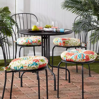 Coussin rond de 38 cm pour chaise de bistrot d'extérieur (lot de 4)